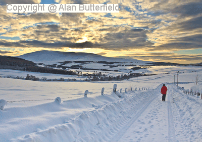 Ben Rinnes in Winter from Knockside, Aberlour